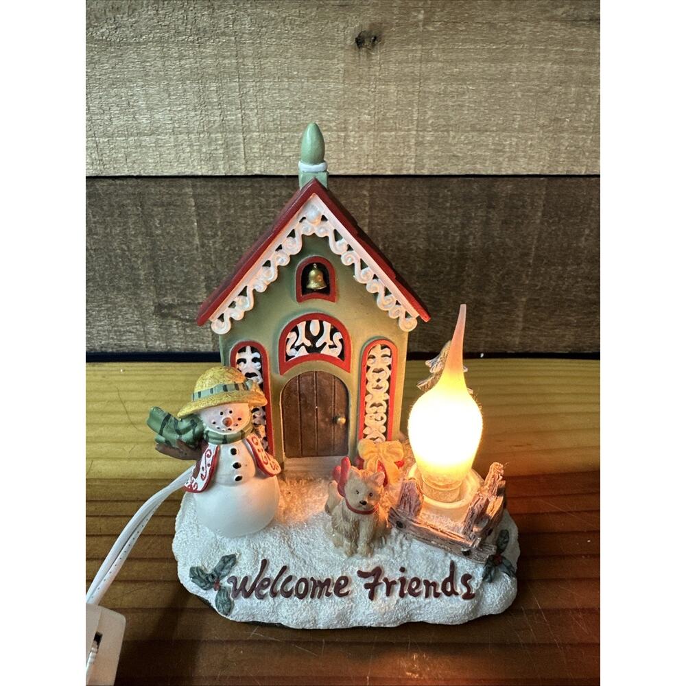 Crazy Mountain Welcome Friends Winter Table Night Light